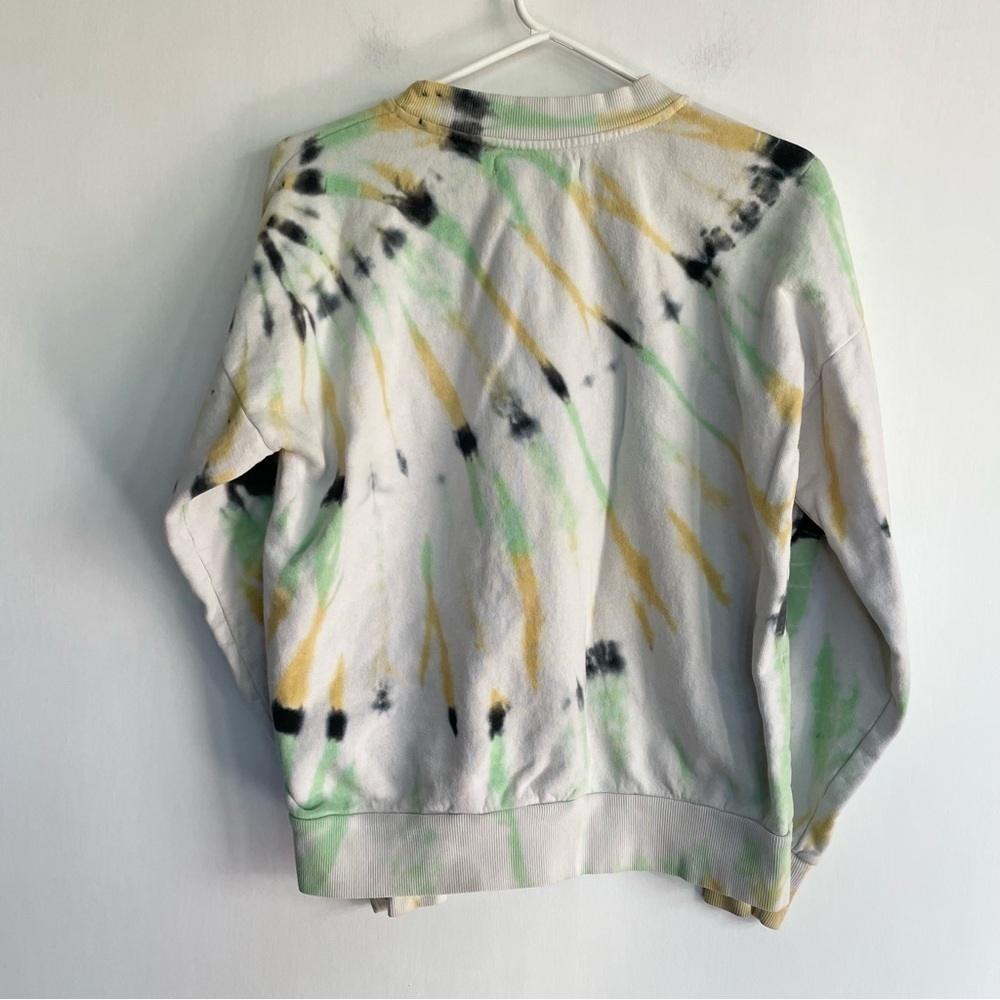 SPRWMN Los Angeles tie dye pullover jumper sweatshirt white green yellow Size XS - Picture 2 of 12